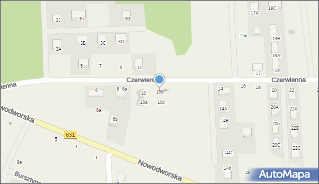 Krubin, Czerwienna, 10b, mapa Krubin