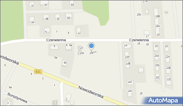 Krubin, Czerwienna, 10c, mapa Krubin