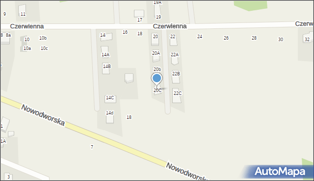 Krubin, Czerwienna, 20C, mapa Krubin