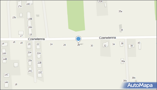 Krubin, Czerwienna, 28, mapa Krubin