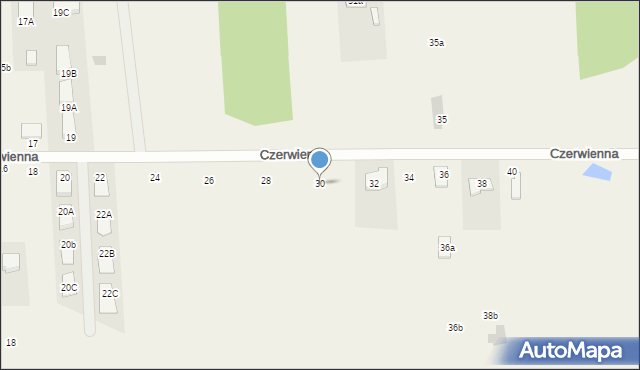 Krubin, Czerwienna, 30, mapa Krubin