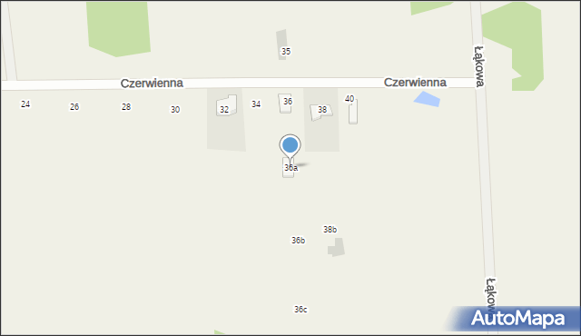 Krubin, Czerwienna, 36a, mapa Krubin