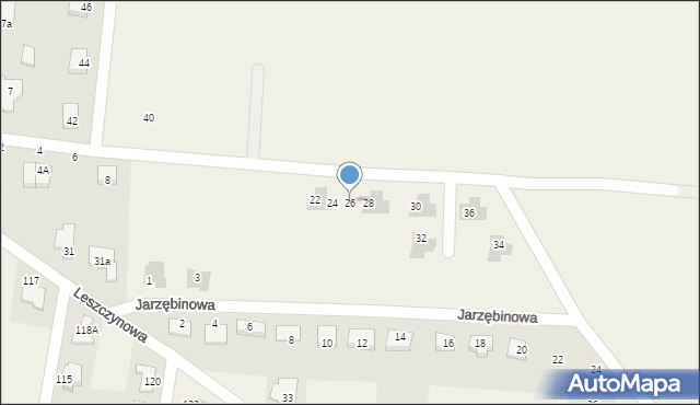 Kruszyn, Czeremchowa, 26, mapa Kruszyn