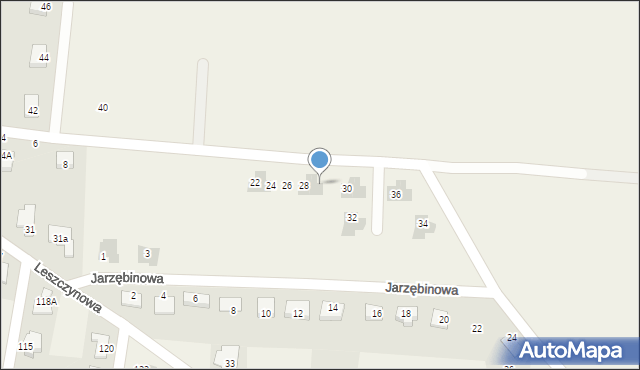 Kruszyn, Czeremchowa, 28a, mapa Kruszyn