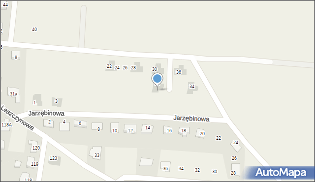 Kruszyn, Czeremchowa, 32a, mapa Kruszyn