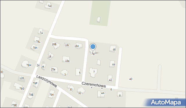 Kruszyn, Czeremchowa, 7a, mapa Kruszyn