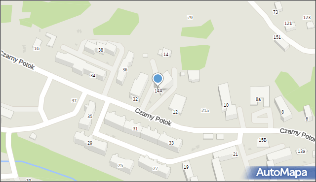 Krynica-Zdrój, Czarny Potok, 14A, mapa Krynica-Zdrój