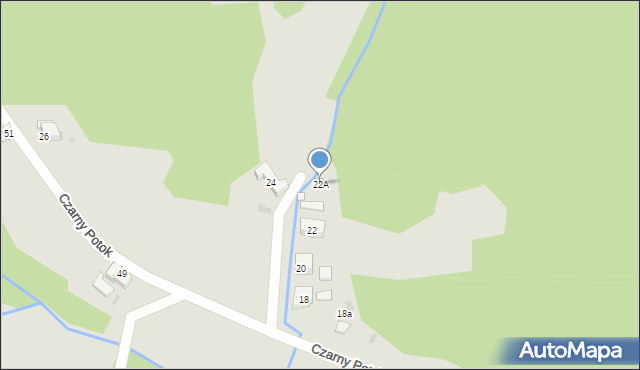 Krynica-Zdrój, Czarny Potok, 22A, mapa Krynica-Zdrój