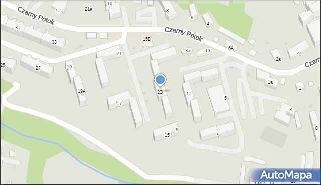 Krynica-Zdrój, Czarny Potok, 23, mapa Krynica-Zdrój