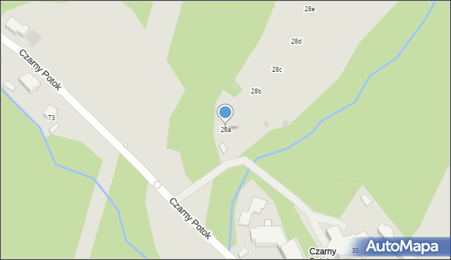 Krynica-Zdrój, Czarny Potok, 28a, mapa Krynica-Zdrój