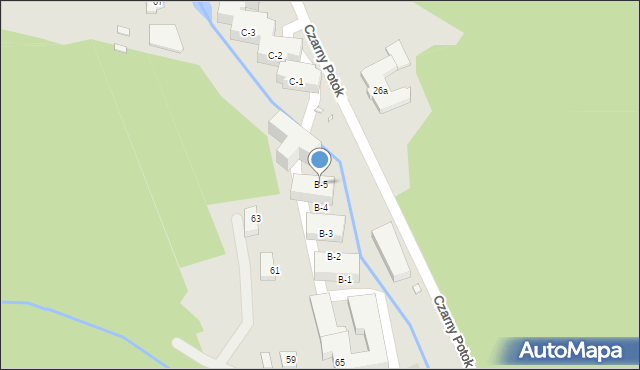 Krynica-Zdrój, Czarny Potok, B-5, mapa Krynica-Zdrój