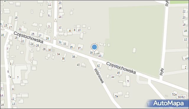 Krzepice, Częstochowska, 41, mapa Krzepice