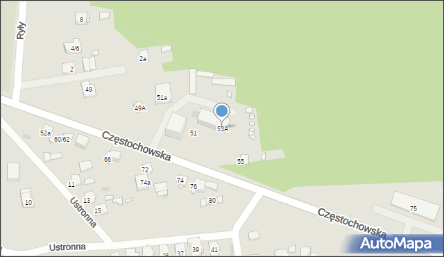 Krzepice, Częstochowska, 53A, mapa Krzepice