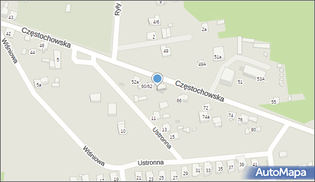 Krzepice, Częstochowska, 64, mapa Krzepice