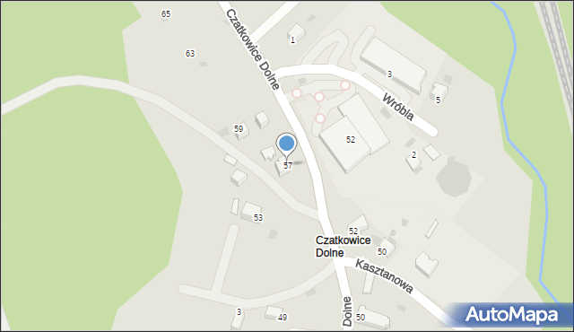 Krzeszowice, Czatkowice Dolne, 57, mapa Krzeszowice