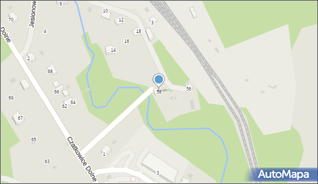Krzeszowice, Czatkowice Dolne, 58, mapa Krzeszowice