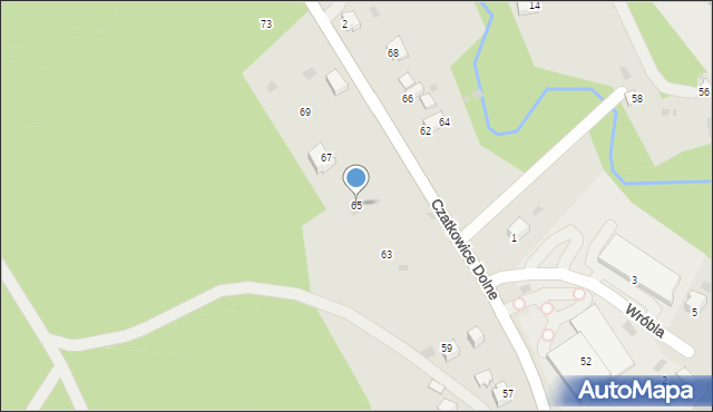Krzeszowice, Czatkowice Dolne, 65, mapa Krzeszowice