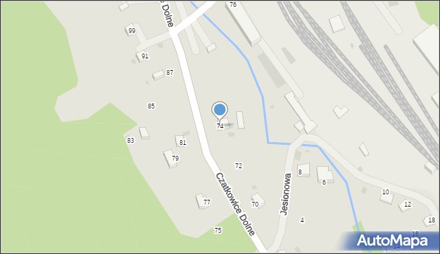 Krzeszowice, Czatkowice Dolne, 74, mapa Krzeszowice