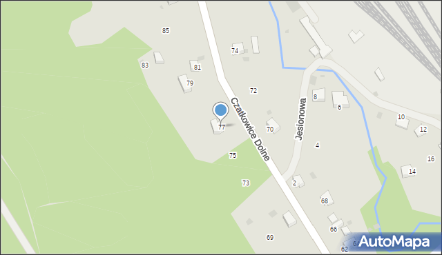Krzeszowice, Czatkowice Dolne, 77, mapa Krzeszowice