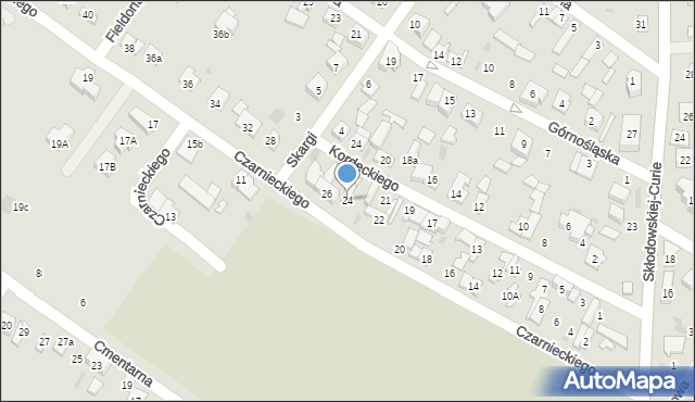 Kutno, Czarnieckiego Stefana, hetm., 24, mapa Kutno