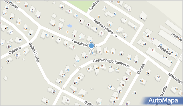 Kwidzyn, Czerwonego Kapturka, 33, mapa Kwidzyn