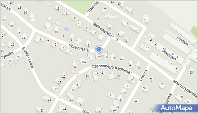 Kwidzyn, Czerwonego Kapturka, 35, mapa Kwidzyn