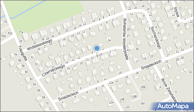 Łańcut, Czarnieckiego Stefana, hetm., 9, mapa Łańcut