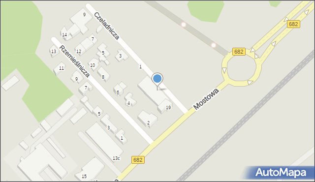 Łapy, Czeladnicza, 1a, mapa Łapy