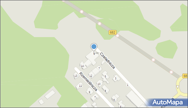 Łapy, Czeladnicza, 9, mapa Łapy
