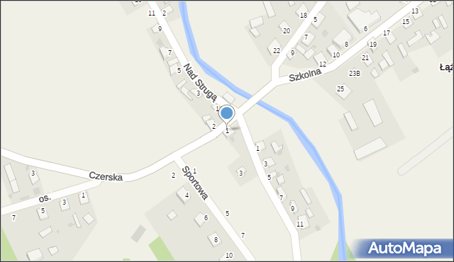 Łążek, Czerska, 1, mapa Łążek