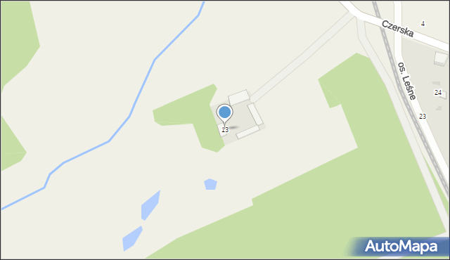 Łążek, Czerska, 13, mapa Łążek