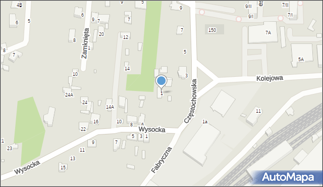 Łazy, Częstochowska, 1, mapa Łazy