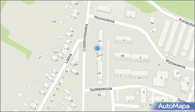 Łazy, Częstochowska, 12b, mapa Łazy