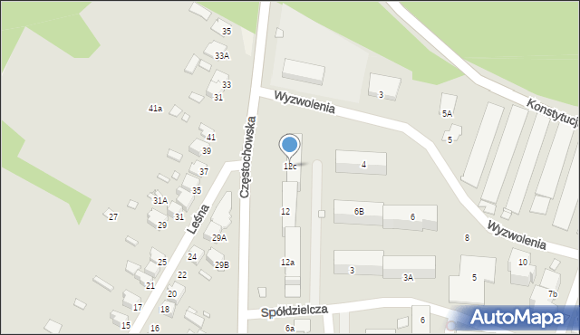 Łazy, Częstochowska, 12c, mapa Łazy