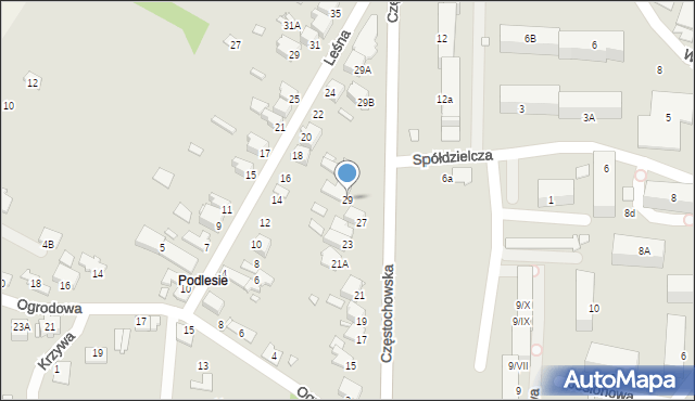 Łazy, Częstochowska, 29, mapa Łazy