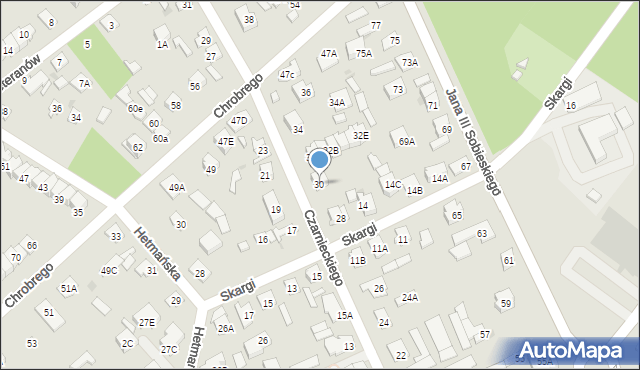 Legionowo, Czarnieckiego Stefana, hetm., 30, mapa Legionowo