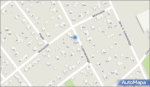 Legionowo, Czarnieckiego Stefana, hetm., 39A, mapa Legionowo