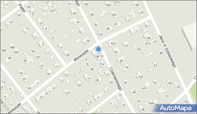 Legionowo, Czarnieckiego Stefana, hetm., 39B, mapa Legionowo