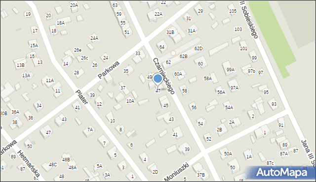 Legionowo, Czarnieckiego Stefana, hetm., 47, mapa Legionowo