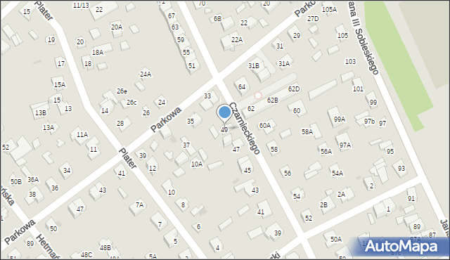 Legionowo, Czarnieckiego Stefana, hetm., 49, mapa Legionowo