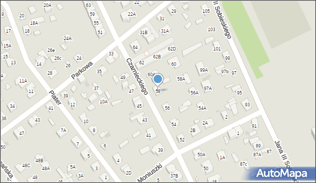 Legionowo, Czarnieckiego Stefana, hetm., 58, mapa Legionowo