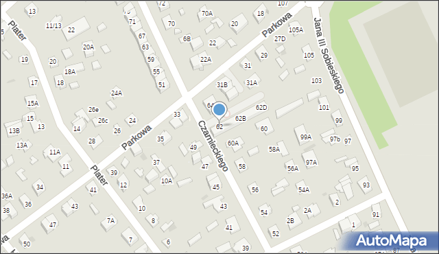 Legionowo, Czarnieckiego Stefana, hetm., 62, mapa Legionowo