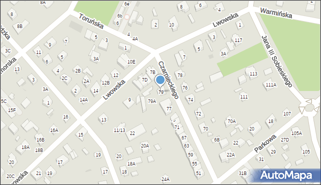 Legionowo, Czarnieckiego Stefana, hetm., 79, mapa Legionowo