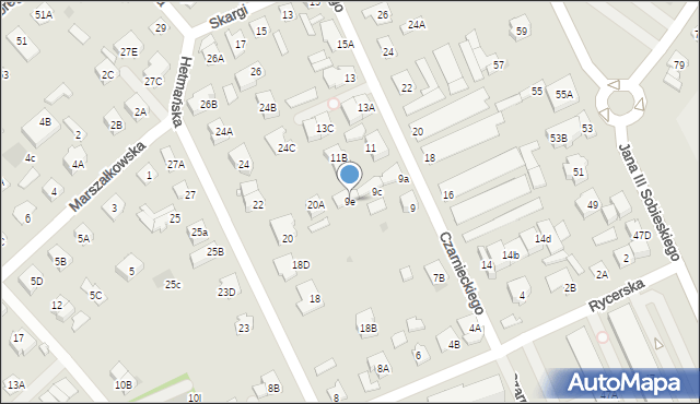 Legionowo, Czarnieckiego Stefana, hetm., 9e, mapa Legionowo