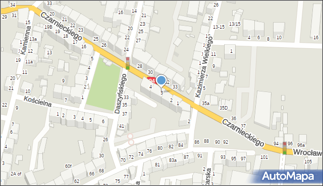 Legnica, Czarnieckiego Stefana, hetm., 3, mapa Legnicy