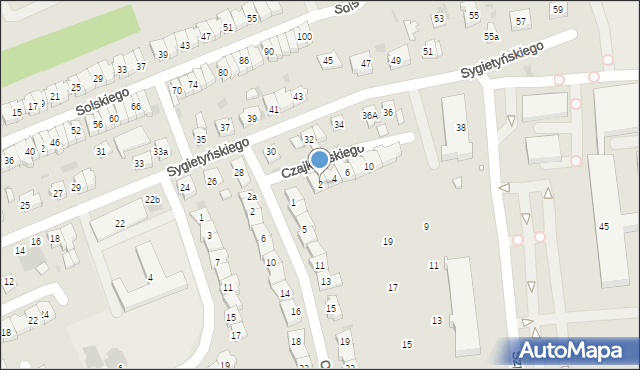 Leszno, Czajkowskiego Piotra, 2, mapa Leszno