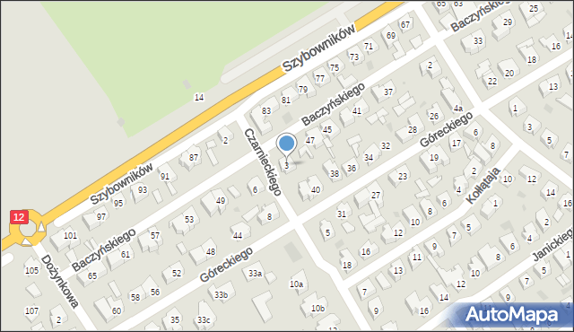Leszno, Czarnieckiego Stefana, hetm., 3, mapa Leszno