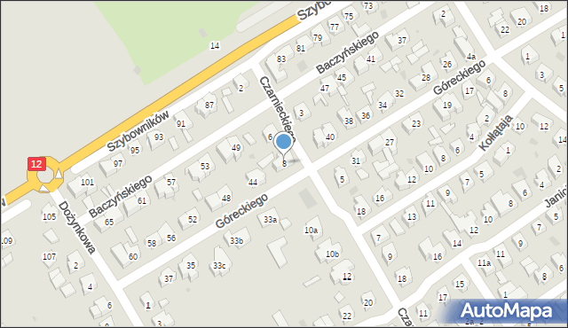 Leszno, Czarnieckiego Stefana, hetm., 8, mapa Leszno