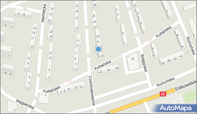 Leszno, Czechosłowacka, 2, mapa Leszno