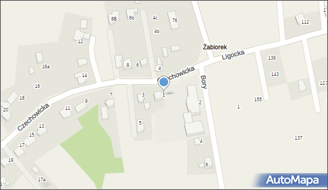 Ligota, Czechowicka, 1, mapa Ligota